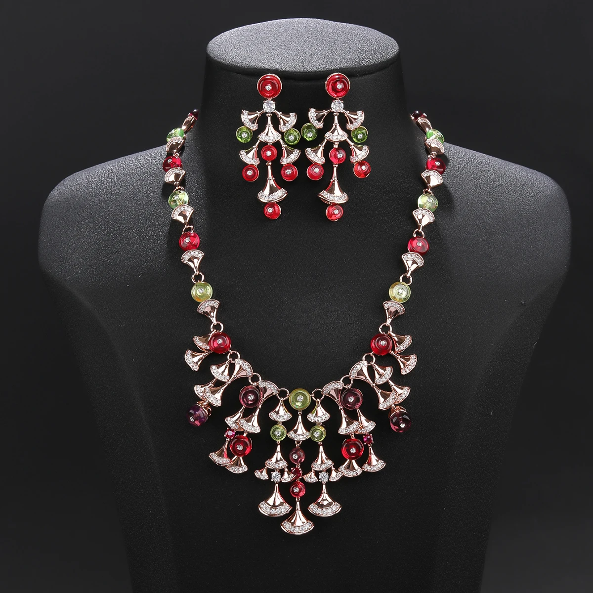 Beautiful Fashion Unique Design White Cubic Zirconia Necklace Wedding Jewelry Set for Women  Party Jewelry Gift CN11554
