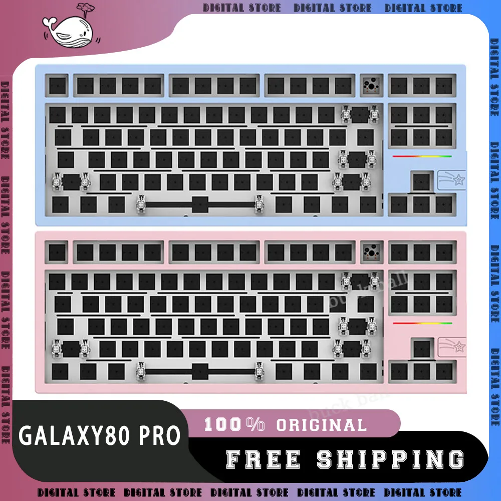 Galaxy80 Pro Mechanical Keyboard 3Mode Aluminium Alloy Gaming Keyboards Gasket Hot Swap Gamer Accessory Keyboard Kit Office Gift