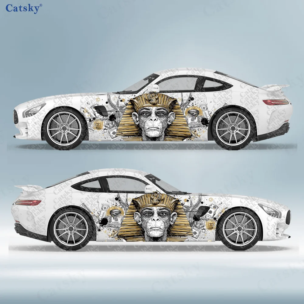 2-adesivi-per-auto-con-faccia-di-scimmia-faraone-resistenti-anti-sbiadimento-migliorano-l'estetica-del-tuo-veicolo-con-rivestimenti-in-vinile-artistico-per-auto
