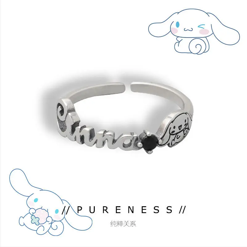 

Cinnamoroll Daily Use Adjustable Ring - Sanrio 2025 New Silver Plated Couple Jewelry, Daily Wear Matching Gift for Girlfriend