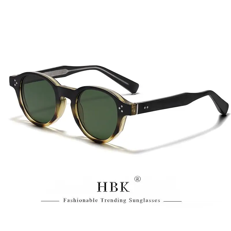 HBK Retro Einfache Herren-Sonnenbrille, runder Kern, Einsatzbein, Luxus-Sonnenbrille, Damen, Outdoor, Party, Urlaub, Reisen, ideale Wahl – Detail 11