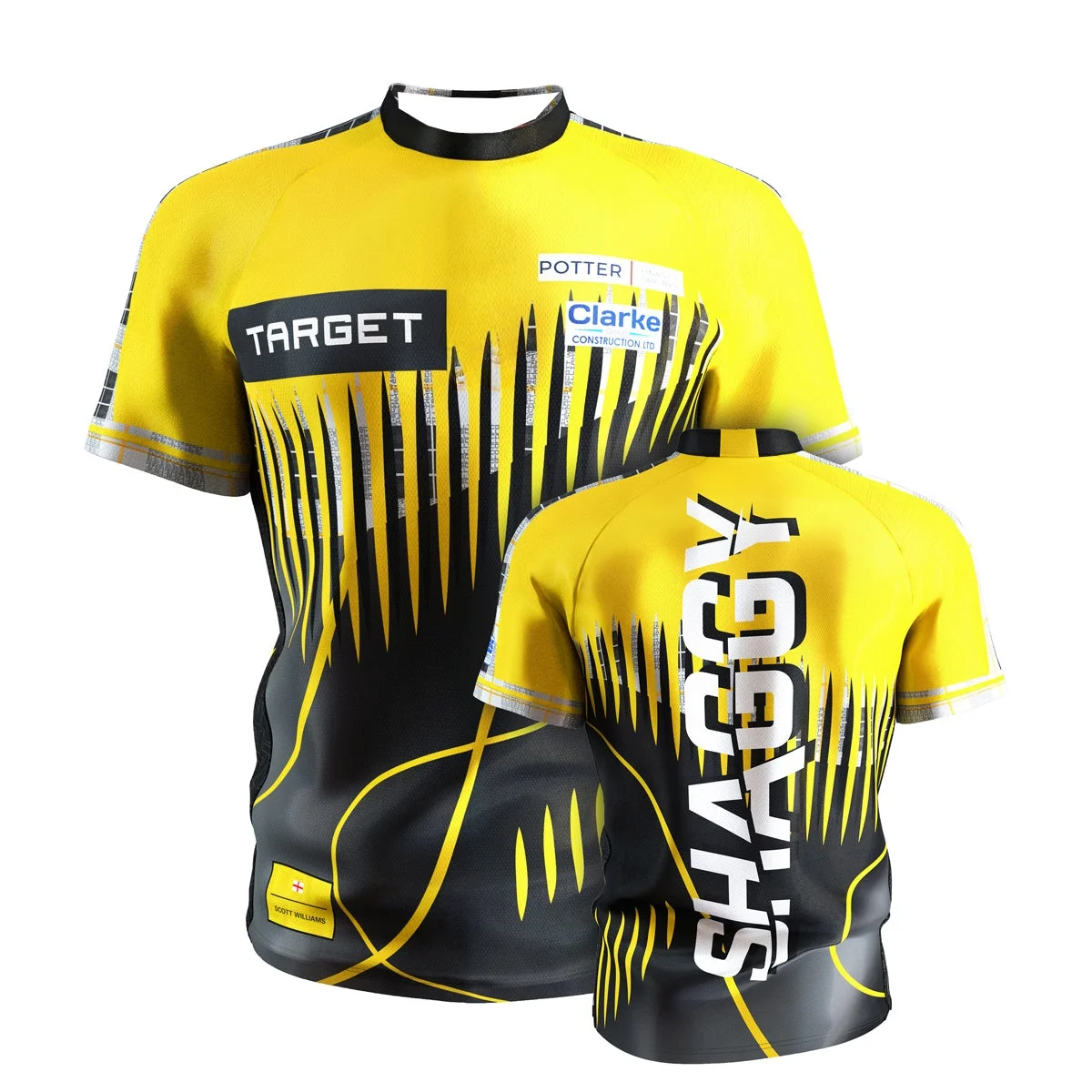 Scott Williams Shaggy Darts Shirt 2025 Target Professional Match Jersey Breathable Quick-Dry Sportswear