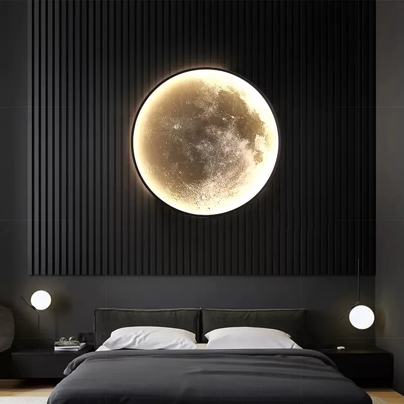 

Modern Moon LED Ceiling Light 3D Night Light for Living Room Bedroom Hallway Corridor Home Decor Indoor Lighting Fixture