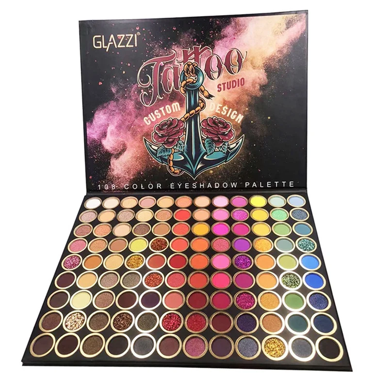 Glazzi 108 Farben Glitter Lidschatten Palette matte Lidschatten Palette Set Kit Kosmetik