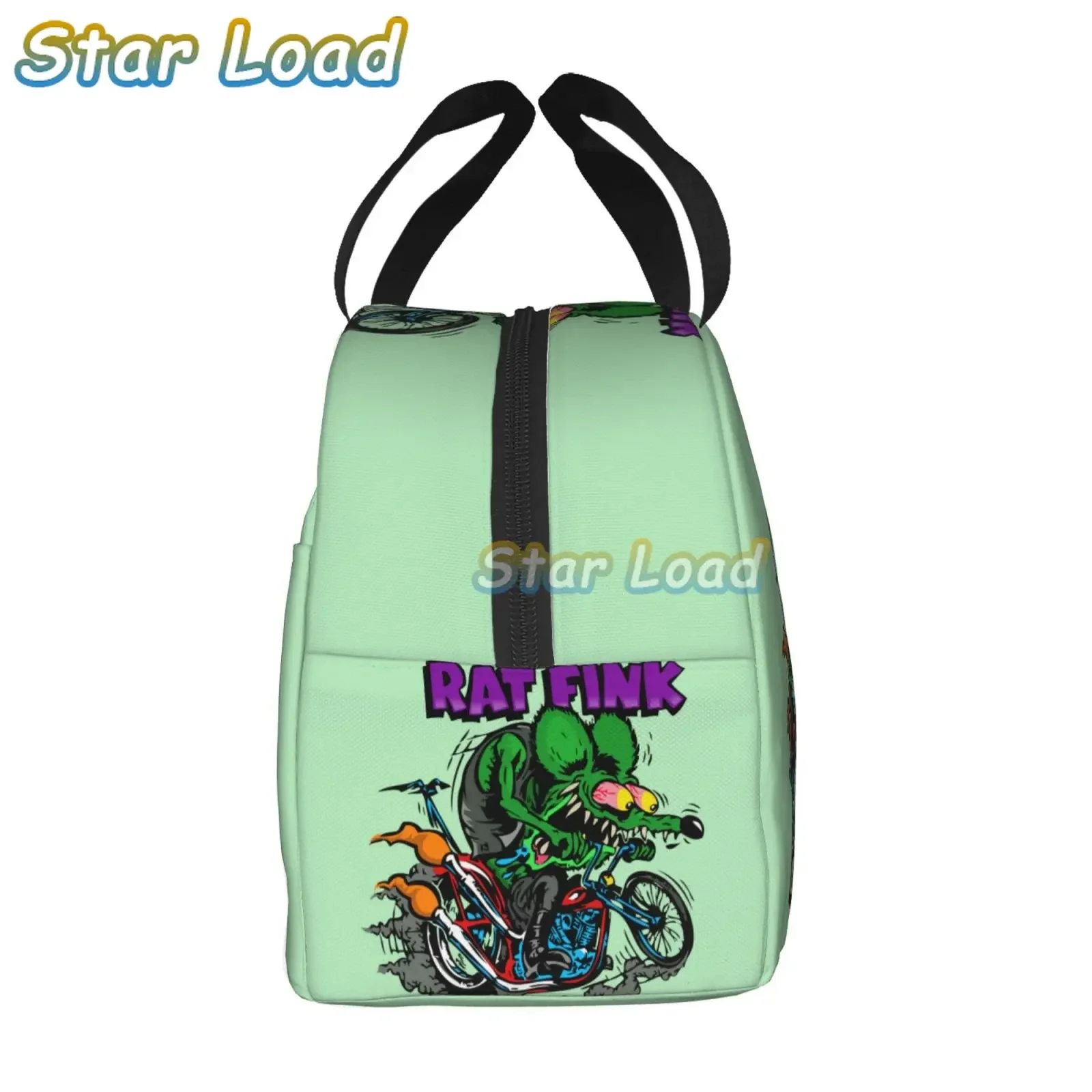 Cartoon RAT FINK-Sacos de almoço isolados para meninos e meninas, estojo de comida, refrigerador, caixa de Bento quente, estudante, escola