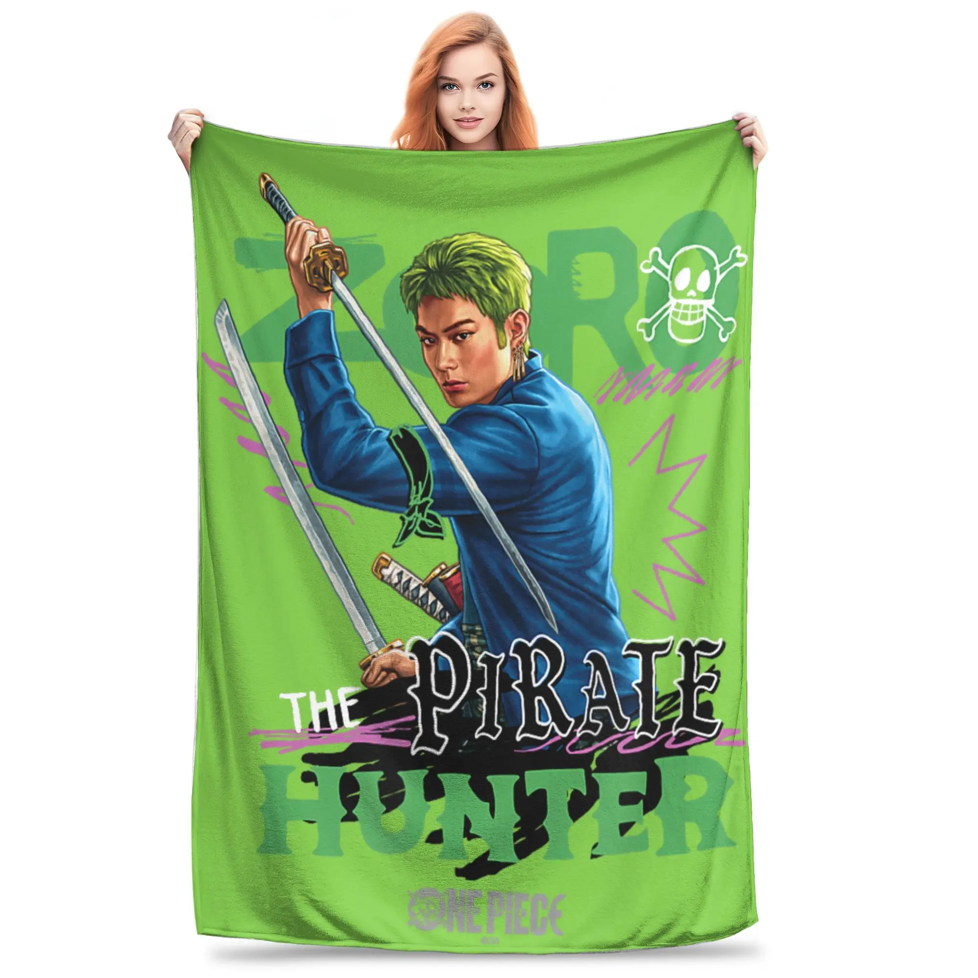 1PC Home One Pieces Zoro Wanted Officially Licensed Blanket Throw Blanket  Novelty Warm Blanket All Season Gift