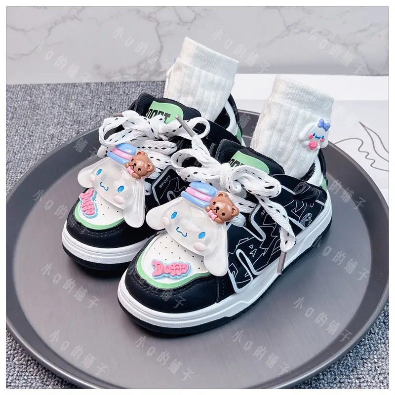 Anime Child Cinnamoroll Skate Shoes Kawaii My Melody Spring Autumn Luminous Sneakers Outdoor Anti-Slip Running Shoes Girl Gift