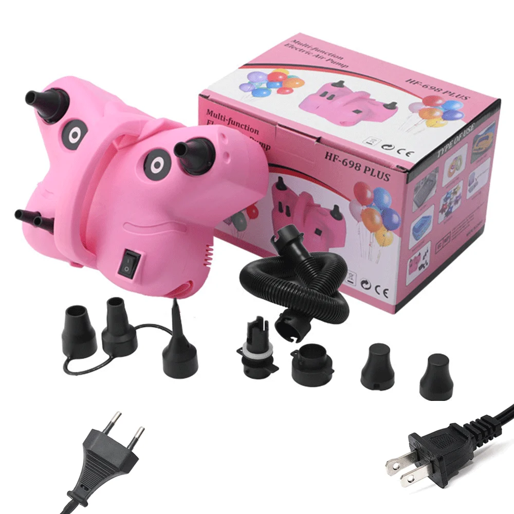 Portable Butterfly Balloon Pump European/American Plug Multifunctional High Voltage Double Hole AC Electric Air Balloon Inflator