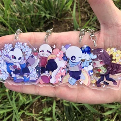 Sans Flowey Papyrus Asriel portachiavi accessori Cosplay gioco portachiavi ciondolo Cartoon Badge regali di natale