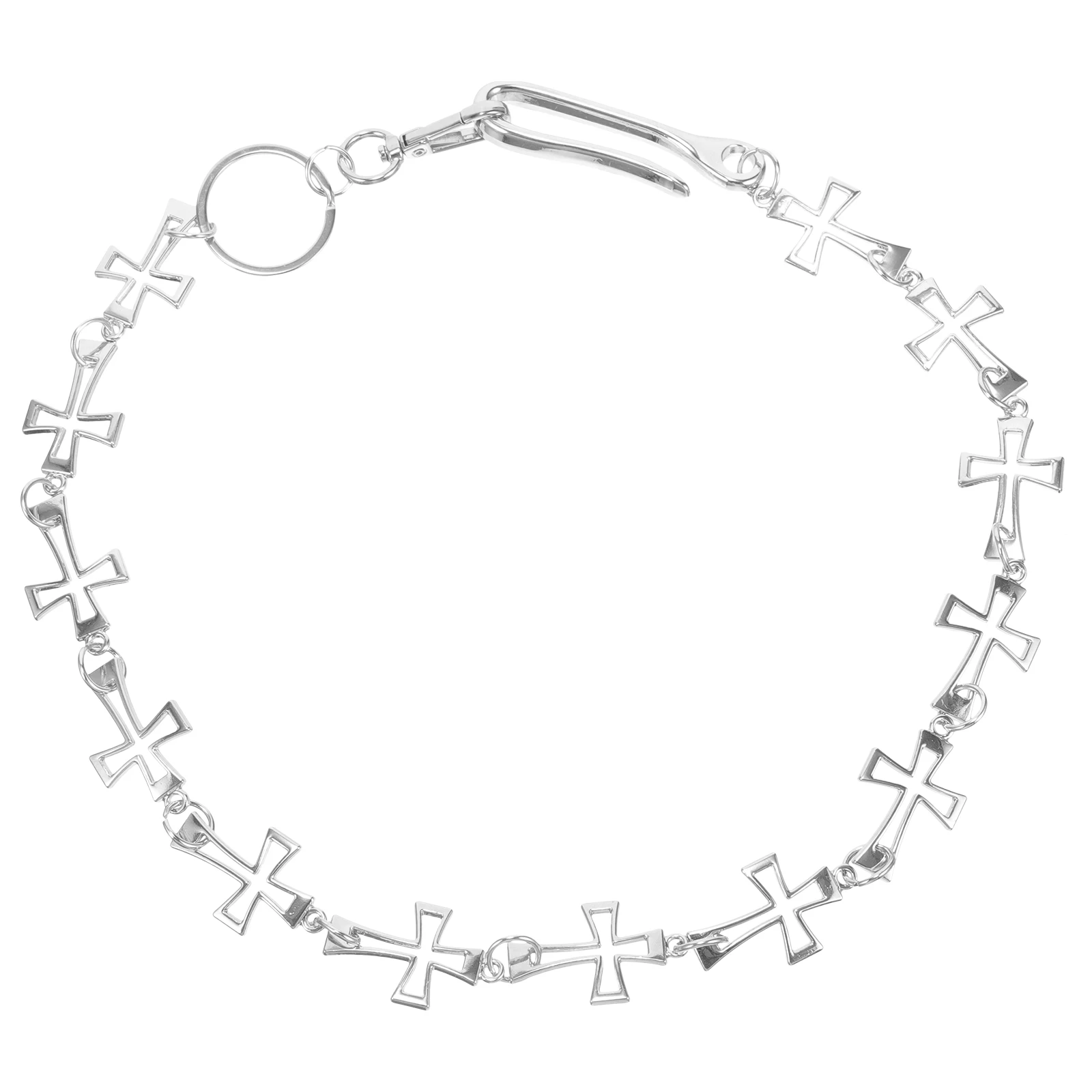 

Metal Cross Pants Chain Silver Color Durable Fade Resistant Hip Hop Style Fashion Jean Chains Gothic Punk Women Men