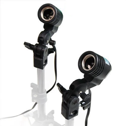 2 PCS Photography Studio Lamps Photo Umbrella Holder for E27 Bulb AC Socket Light Stand Mount Compatible for Light Stand Holder