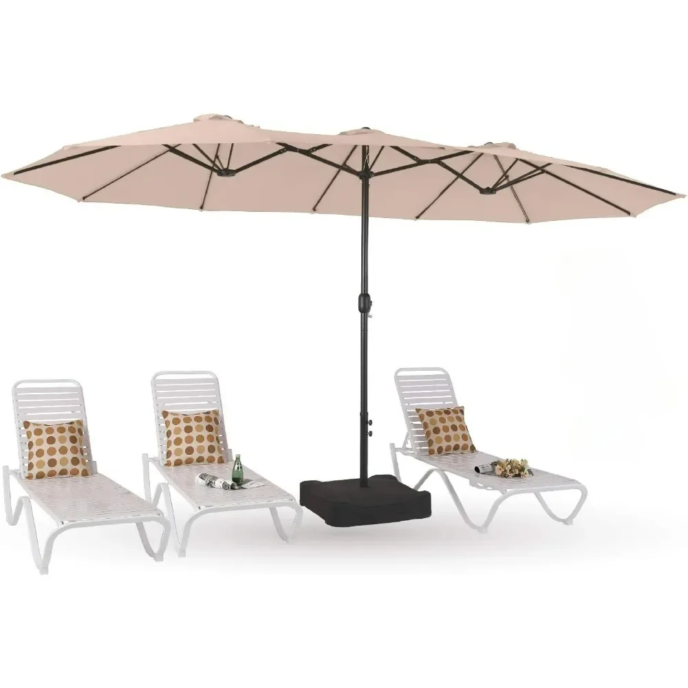 

Patio Furniture Outdoor Set 15ft Large Patio Umbrellas With Base Canopy Mint Green Outdoor Garden Parasol Umbrella for the Beach