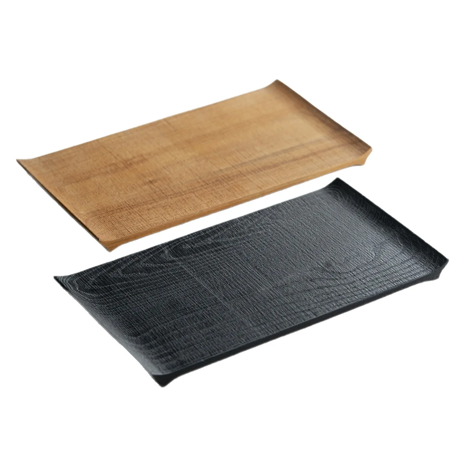 Charcoal-fired ash wood tea table dry brewing tray Japanese-style wabi-sandy wind solid wood simple household pot bearing