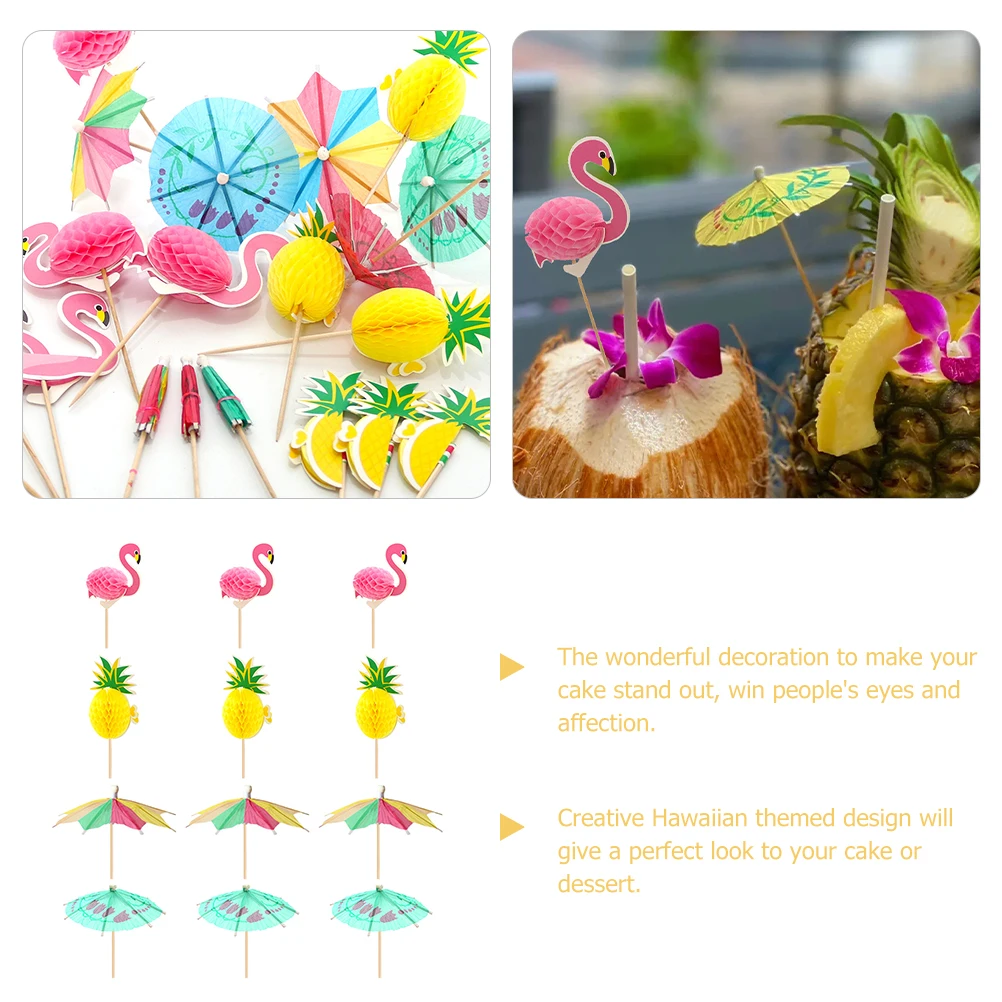 

12Pcs Flamingo Pineapple Cupcake Toppers Tropical Cake Decorations Hawaiian Party Picks Hawaii Luau Cupcake Toppers