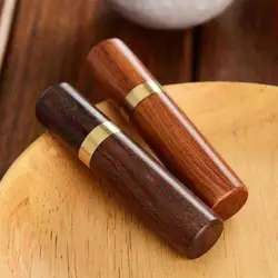 1pc Wood Needles Storage Case Toothpick Holder Box Mini Wooden Box Portable Needles Bottle Needlework Storage Wood Case