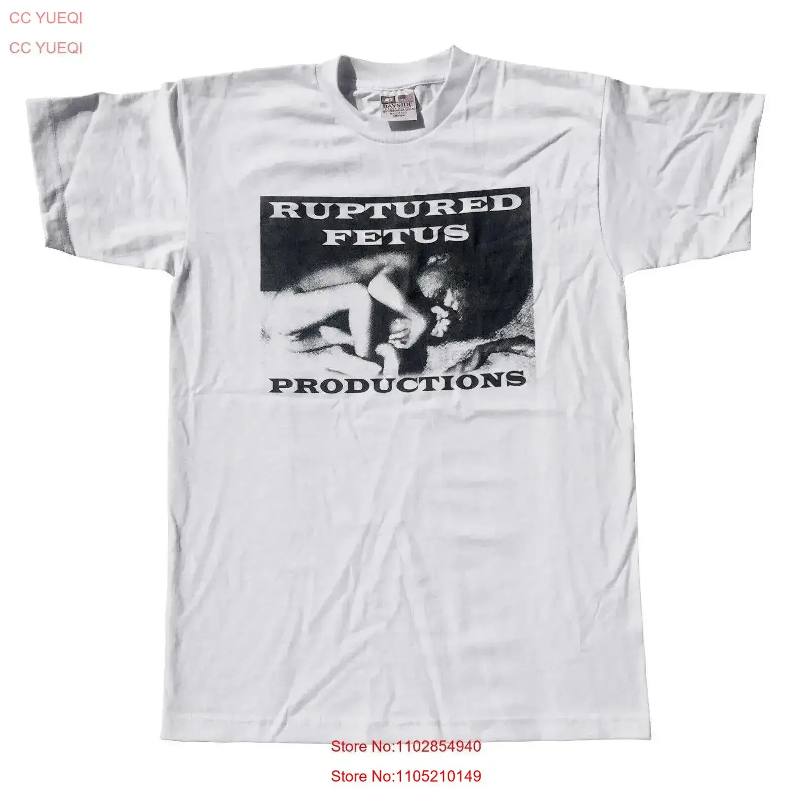 Ruptured Fetus Productions White T Shirt Grindcore Death Metal Fentanyl Surprise vintage Washed designer clothes graphic