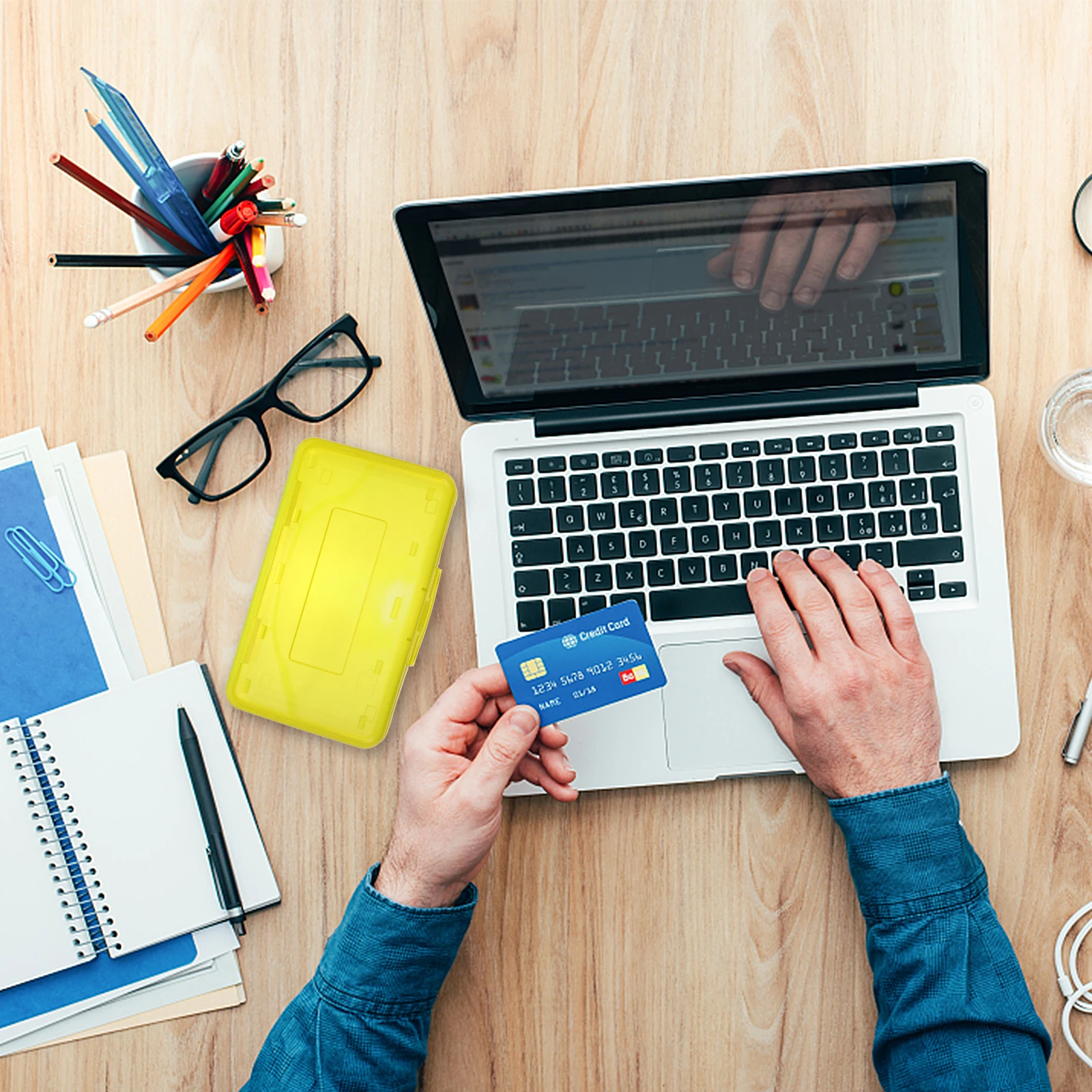 3-teiliges Federmäppchen mit großer Kapazität, multifunktionales Schreibwaren-Studentenbedarf, Kunststoffgeflecht, transparenter Aufbewahrungshalter