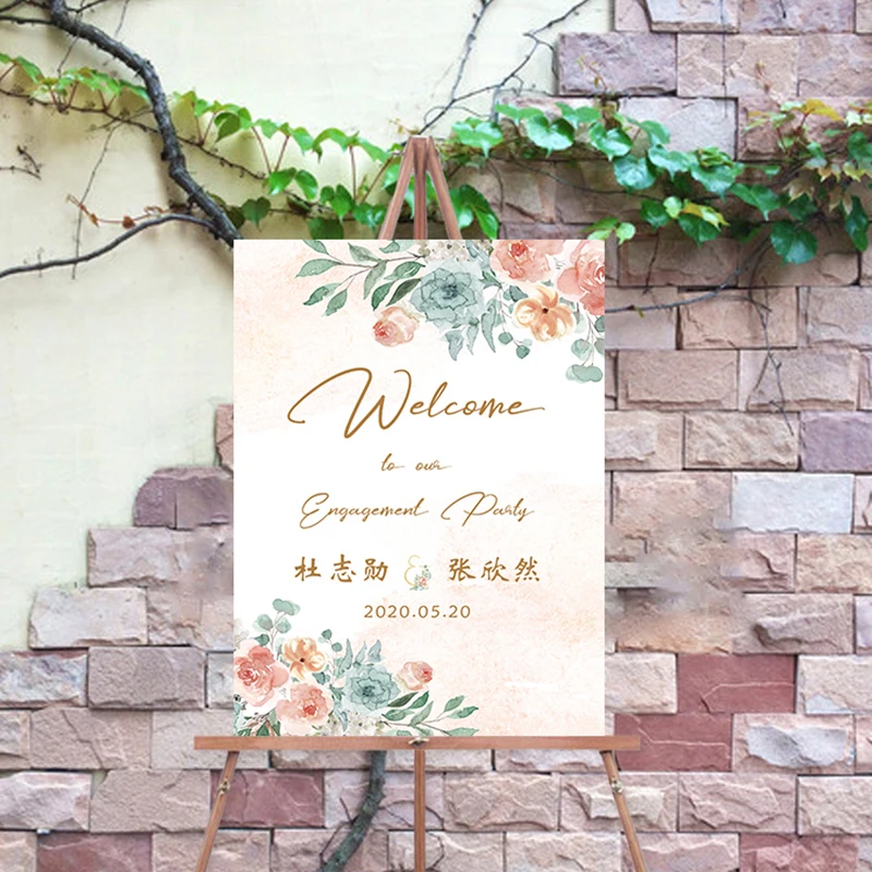 

1pc Welcome to our wedding Sign Customized Decoration birthday Guidance Sign Background canvas cloth babyshower party decora