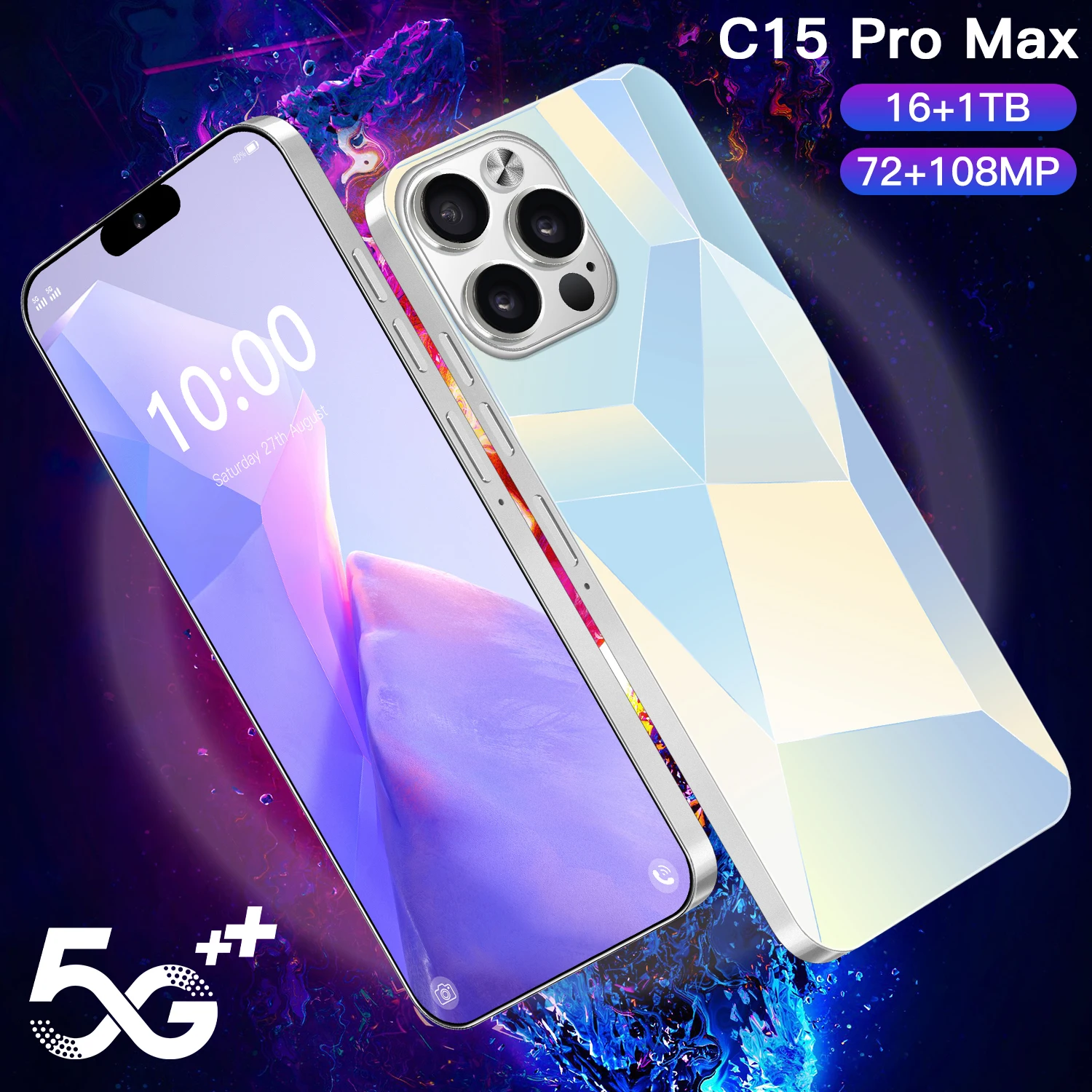 نموذج جديد C15 Pro Max 2025 بطاقة مزدوجة أصلية ذكية 5G وضع الاستعداد المزدوج نظام أندرويد 14 الإصدار العالمي بطارية 6800 مللي أمبير في الساعة