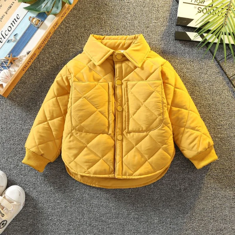 Boys Girls Autumn and Winter Coat Clothes Baby Long-sleeve Padded Jacket Kids Shirt style Tops Outerwear Clothing 1-12T