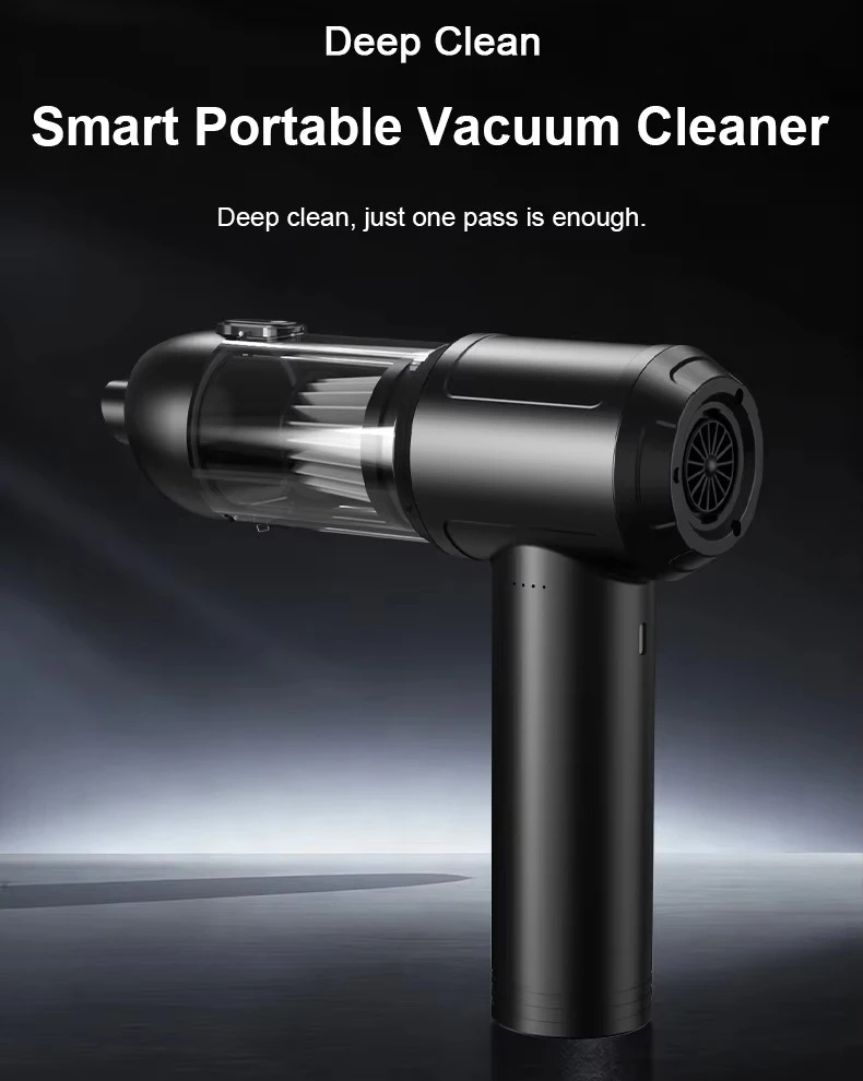 Dual-use mini handheld car vacuum cleaner, high-power wireless charging, ABS plastic