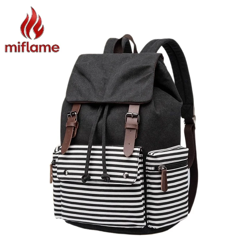 

Canvas Large Capacity Color Block Backpack Laptop Bag for Men Women Travel School Work Street Fashion Casual Urban
