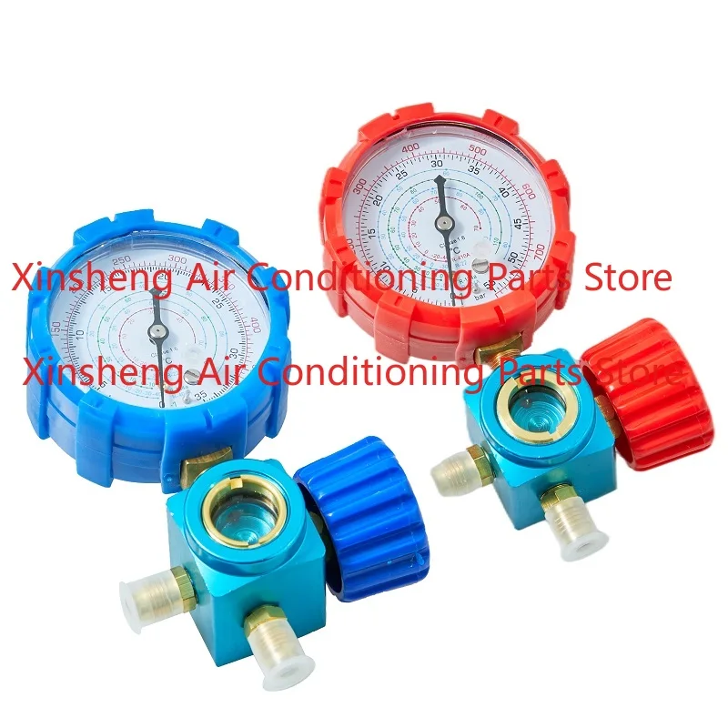 Pure Copper Refrigerant Pressure Gauge R134a/R410/R22/R404A Air Conditioning and Fluoride Table Low/high Pressure
