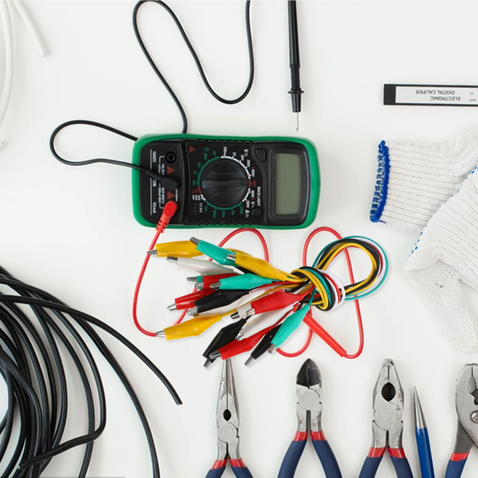 

20Pcs Alligator Test Leads Heavy Duty Nickel Plated Clamps for Electrical Testing Circuit Connections Automotive Experiments