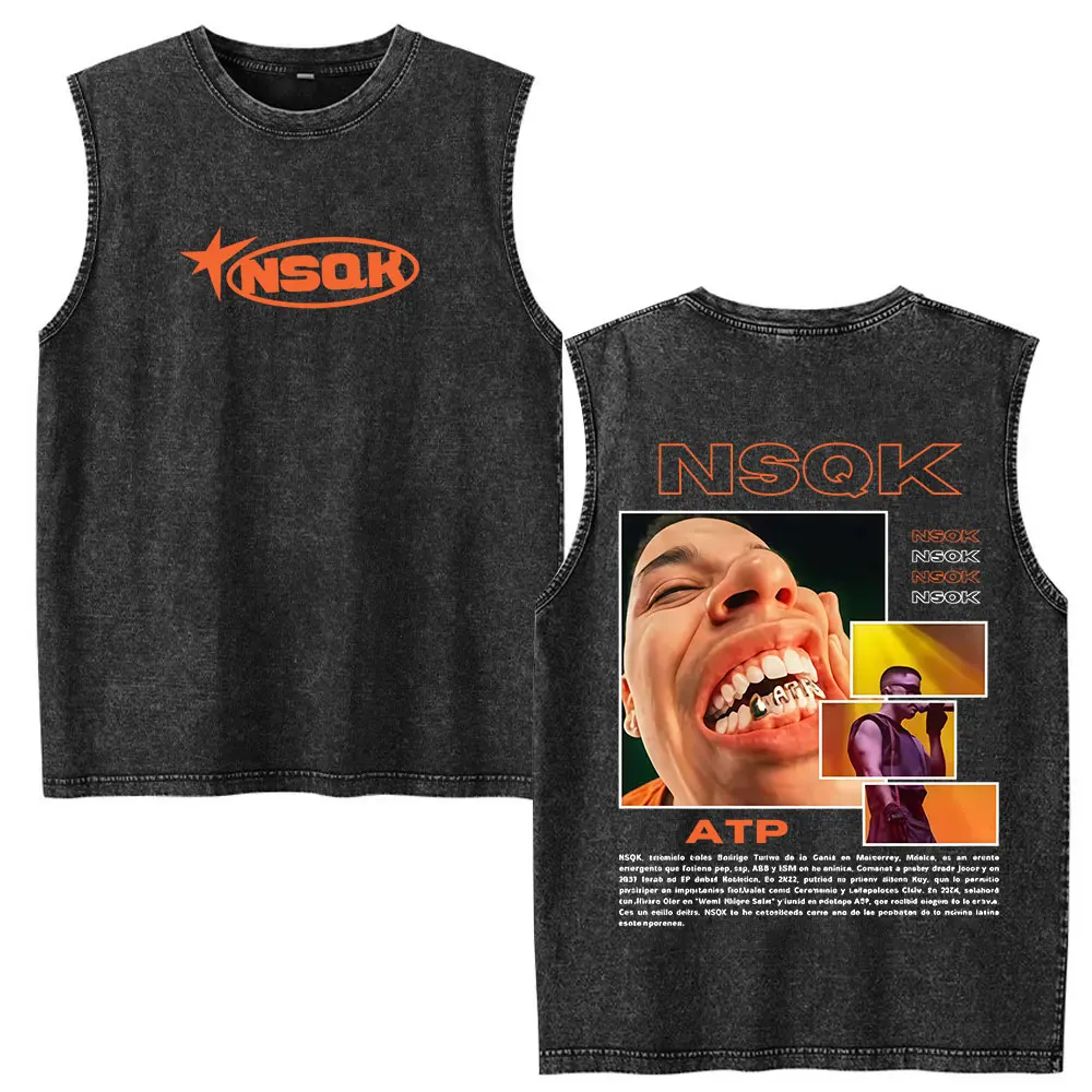 Rapper NSQK ATP Tour 2025 Album Fans T Shirts Men's Clothing Vintage Oversized T-shirt Fashion High Quality Washed Tank T-shirts