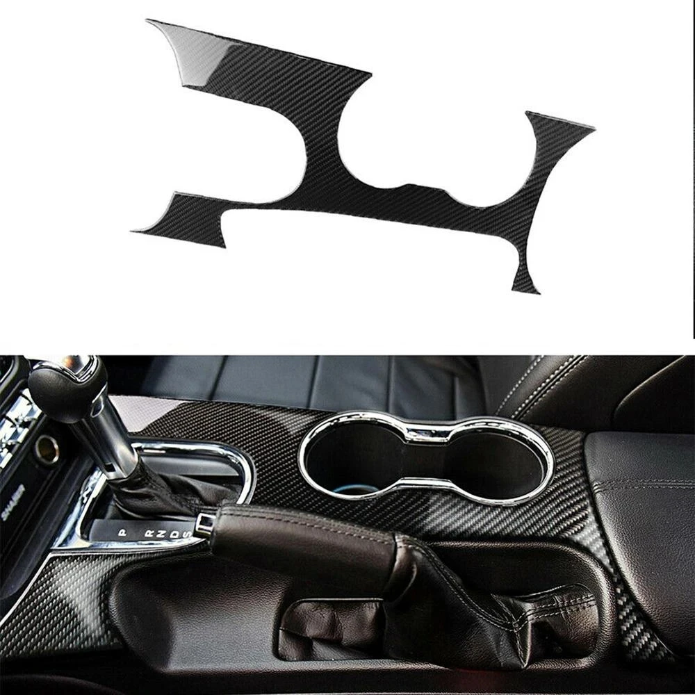 

LHD Car Interior Gear Shift Panel Cover Decal Sticker Carbon Fiber Decoration For Ford Mustang 2015 2016 2017 2018 2019