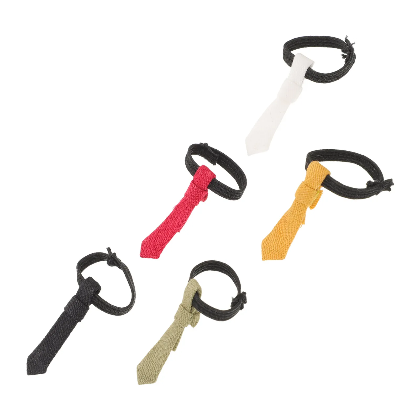 

Набор из 5 миниатюрных галстуков для кукол BJD: элегантные аксессуары для кукольного домика, комплект для самостоятельного изготовления, мини-галстуки для кукол