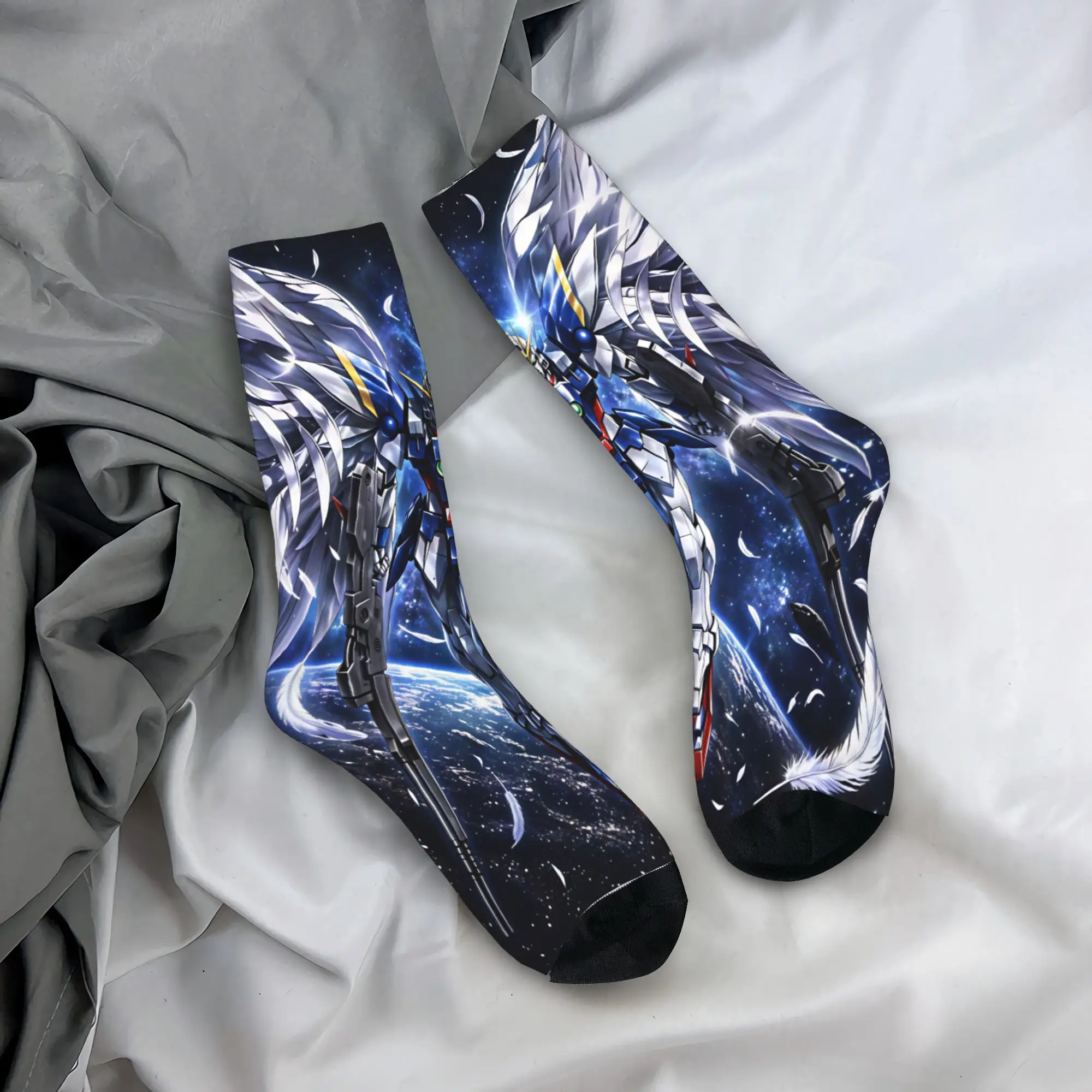 Mobile Suit Gundam Stockings  Gothic Socks Unisex Men Quality Socks Autumn Cycling Design Anti Skid Socks Birthday Present