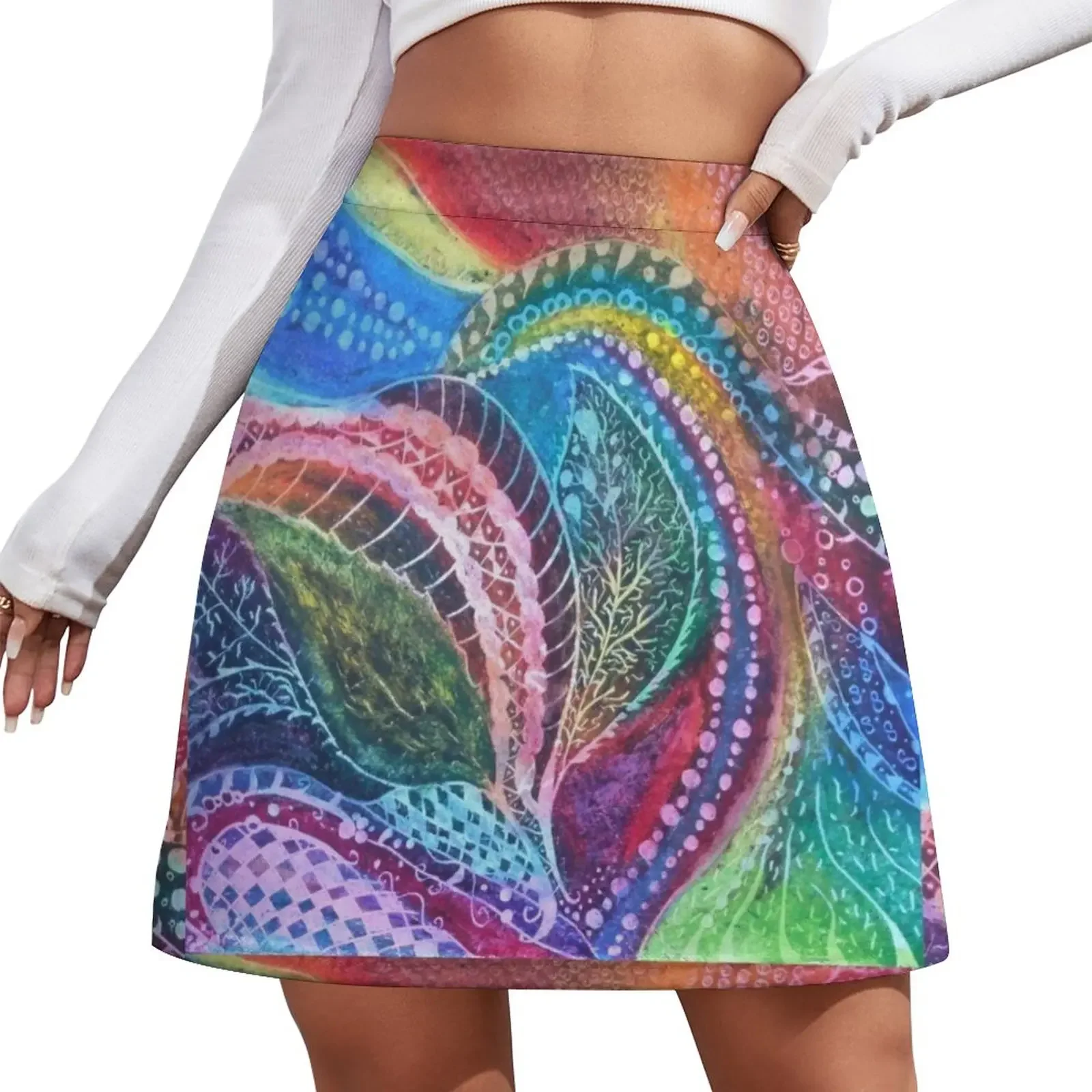 

Colorful leaves Mini Skirt Woman skirt dresses for prom korean luxury clothing