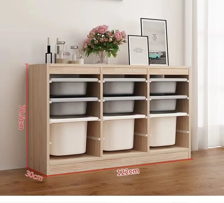 Solid Wood Modern Bedroom Kindergarten Kids Cabinet Toy Storage Organizer Set 1pc Child Wardrobe Living Room Home