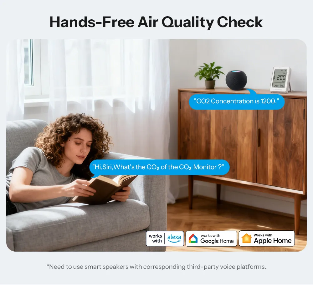 SONOFF SAWF-08P AirGuard CO2-Matte über Wi-Fi-Luftqualitätsmonitor, multmetrisch, umweltfreundlich, kompatibel mit Alexa, Apple Home – Detail 10