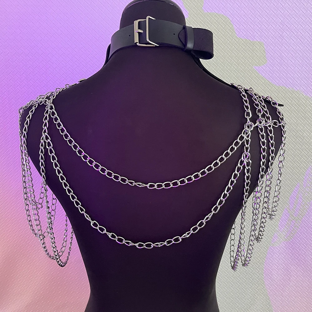 Sexy Pu Leather Harness Women Suspender Chain Underwear Body Bondage Bra Cage Lingerie Gothic Garter Harajuku Nightclub Clothes