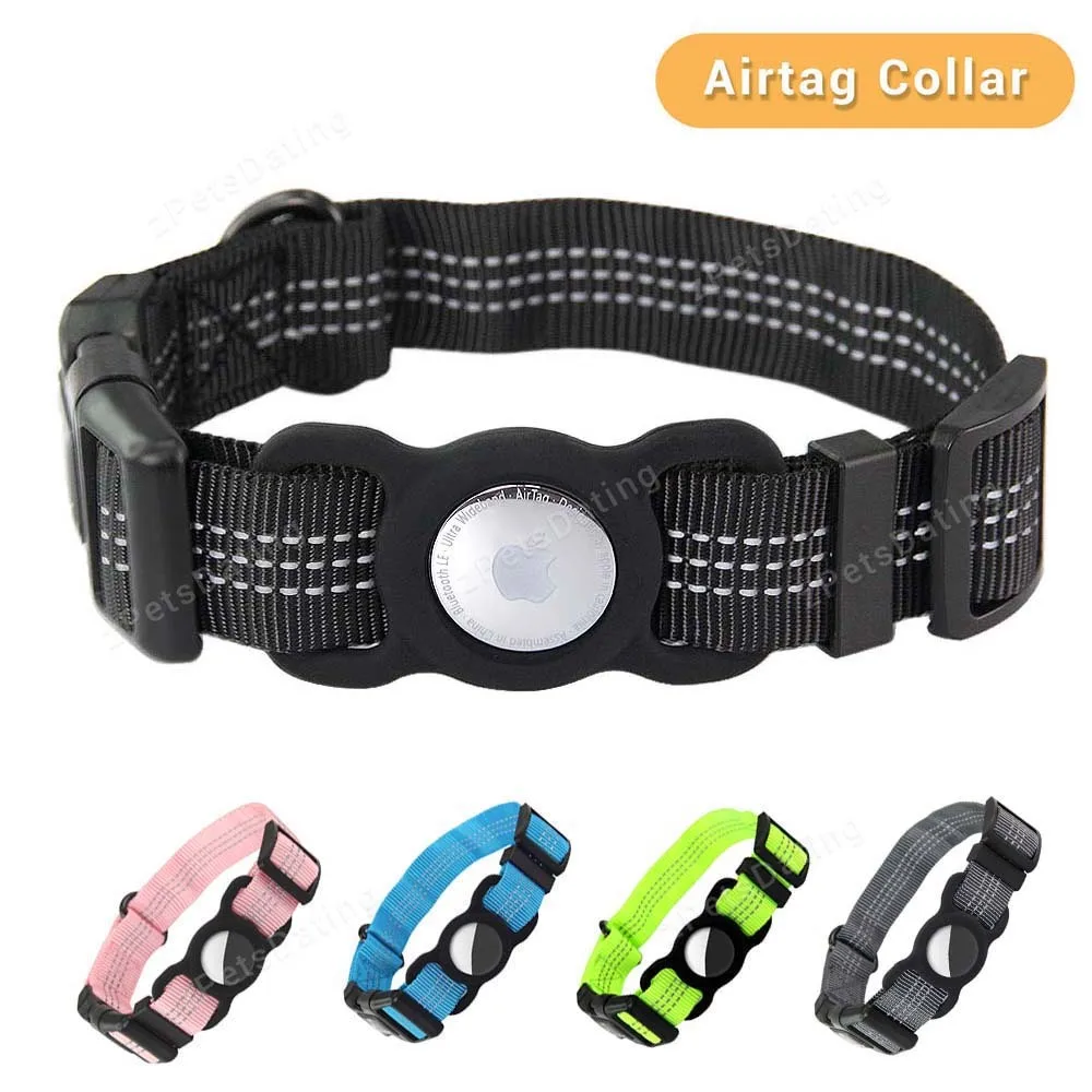 Airtag Dog Collar Adjustable For Apple Airtag Silicone Case Designer Collar For Small Medium Large Dog Pet GPS Accessories