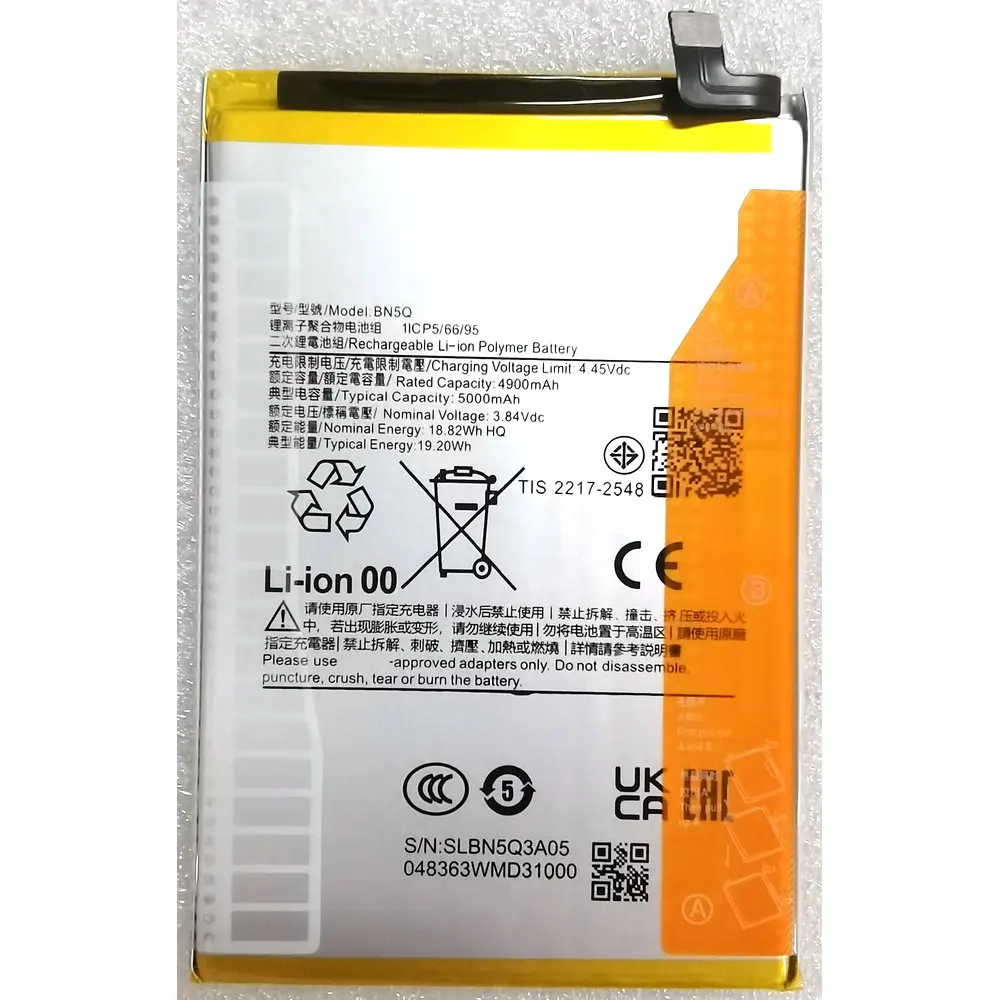 

BN5Q High Capacit Battery For Xiaomi Redmi 13C Mobile Phone 1ICP5/66/95