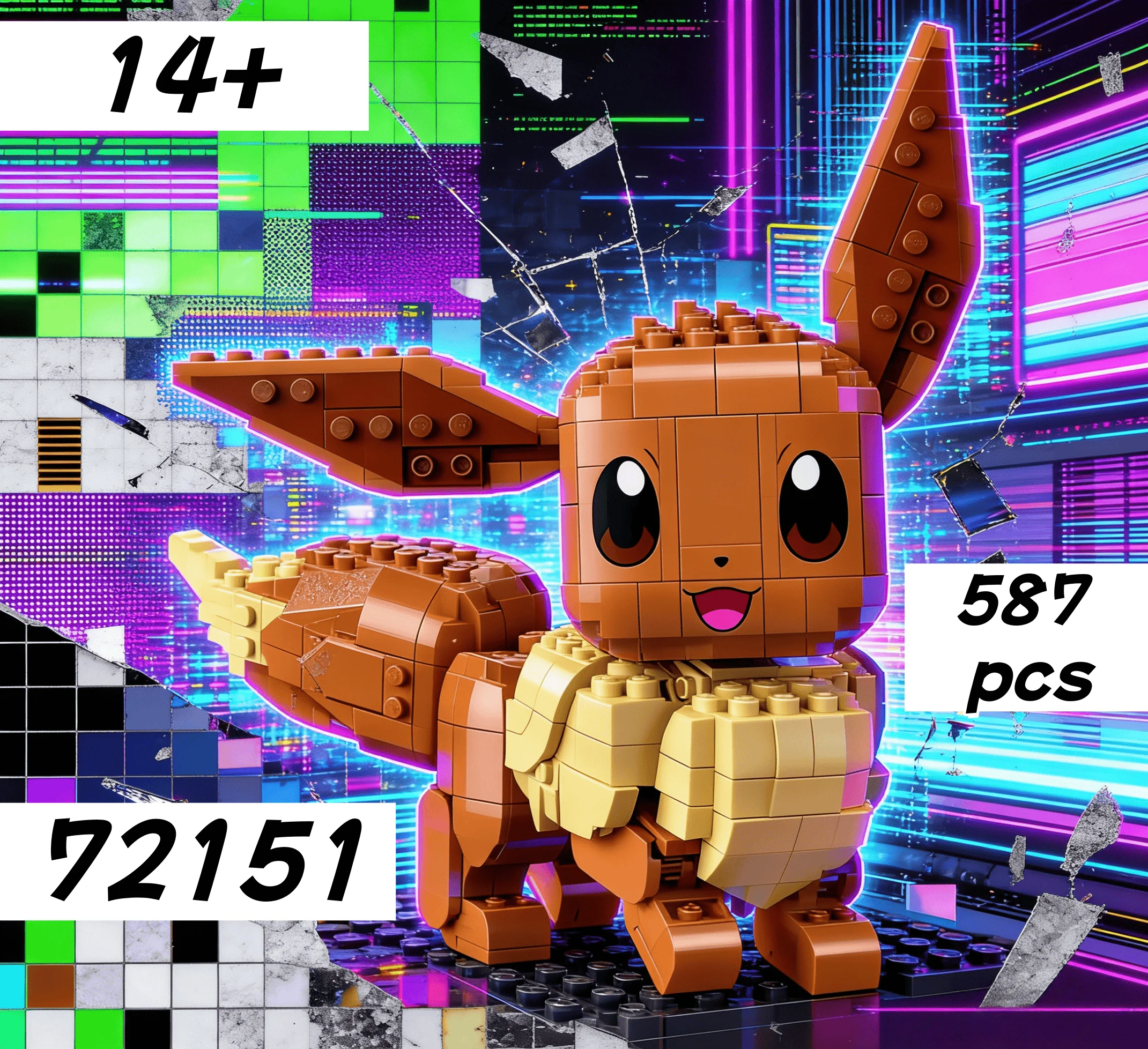 

Новинка 2026 года: Горячая игра! Волшебный карманный эльф-лис Eevee 72151 – конструктор, 3D-модель, 587 деталей. Игрушка для подарков на день рождения.
