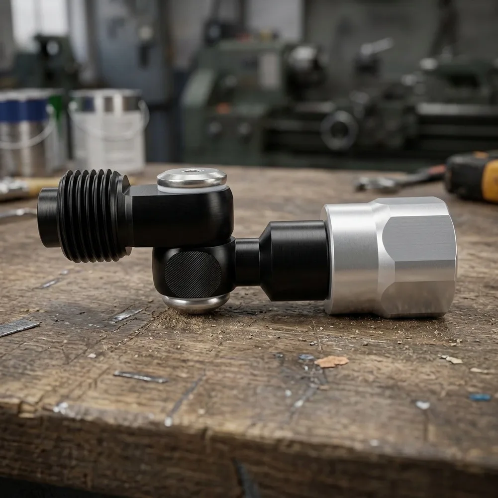 Swivel Spray Adapter with Integrated Gasket Seal for Reliable Performance During Continuous Wall and Ceiling Spray Operations