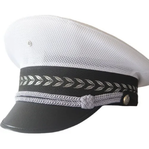 Sailor Cap, Crew White Navy Hat, Marine Officer Uniform Cap, Cruise Ship Costume Hat