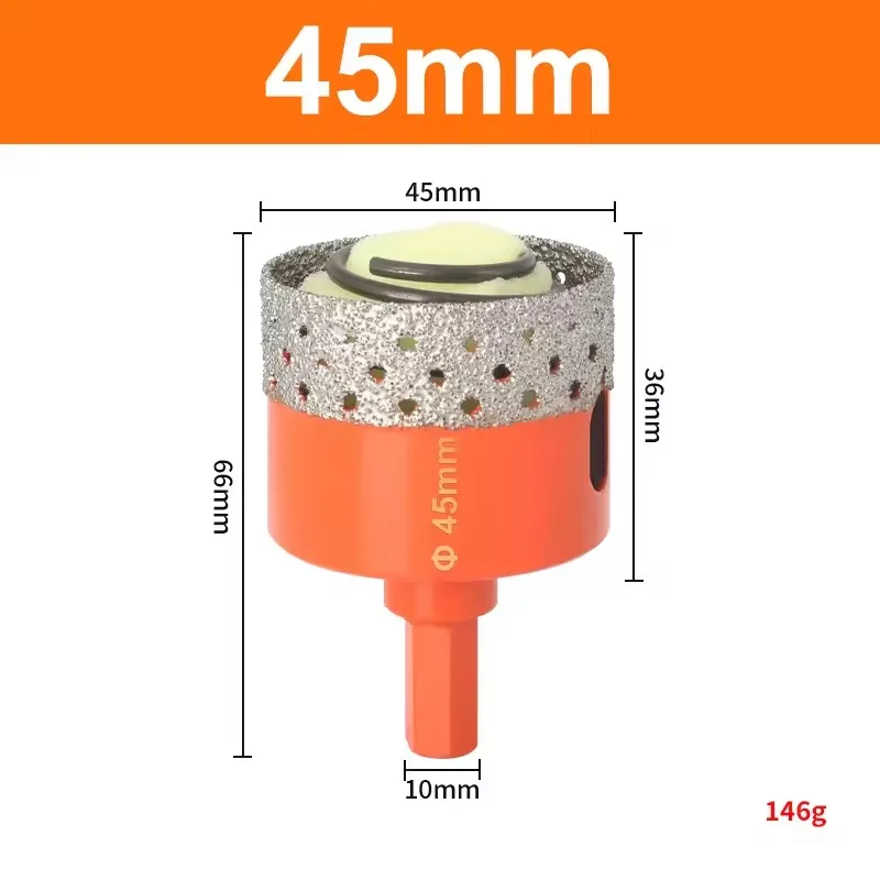 1 Pc 18-68 Mm Diamantgesoldeerde Kern Droge Boor Voor Porseleinen Tegels Marmer Glas Graniet Gat cup Saw Cutter Accessoires Snijden