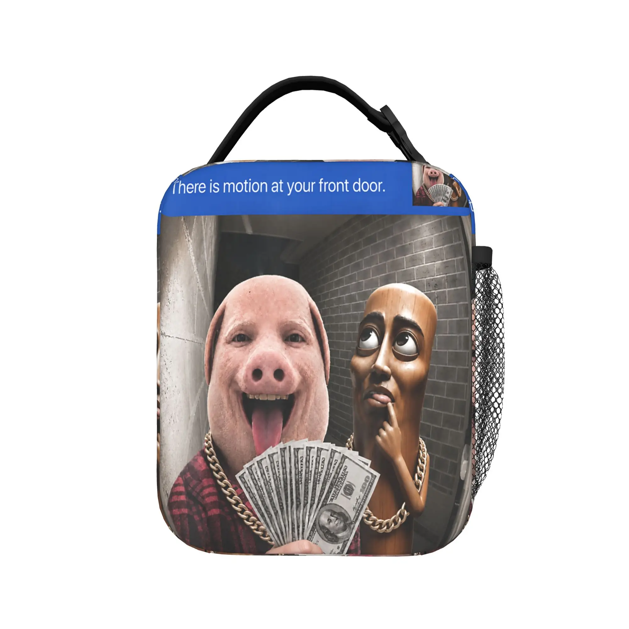 Tung Sahur There is Motion At Your Front Door Brainrot Meme Lunch Bag Convenient Lunch Box Child Travel Designer Cooler Bag