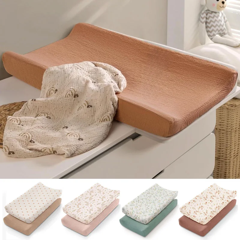 

2 шт. чехлов для пеленального матрасика, мягкие, дышащие, из хлопка, для новорожденных, однотонные, подарки на рождение ребенка