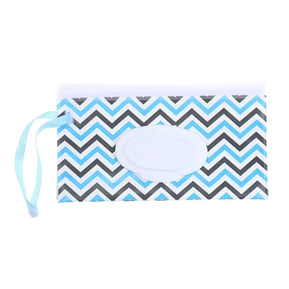 Fashion Stroller Accessories Wet Wipes Bag Flip Cover Portable Tissue Box Snap-Strap Cosmetic Pouch