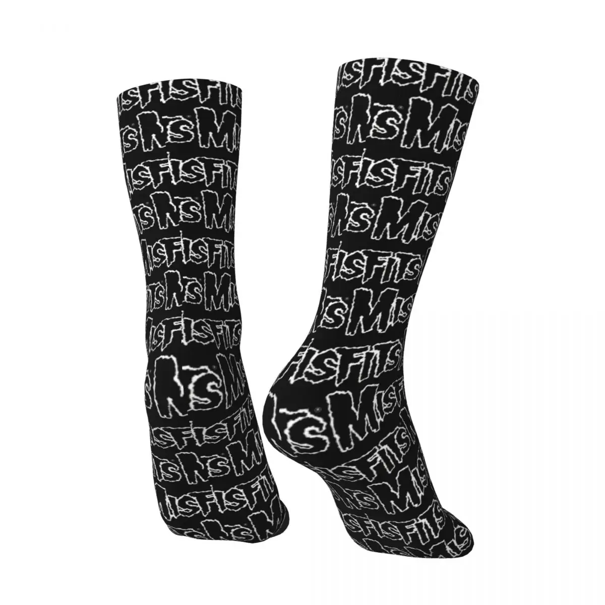 Misfits Totenkopf-Socken, Winter, schwarze Strümpfe, Gothic-Männer, weiche, atmungsaktive Socken, Design, rutschfeste Outdoor-Socken