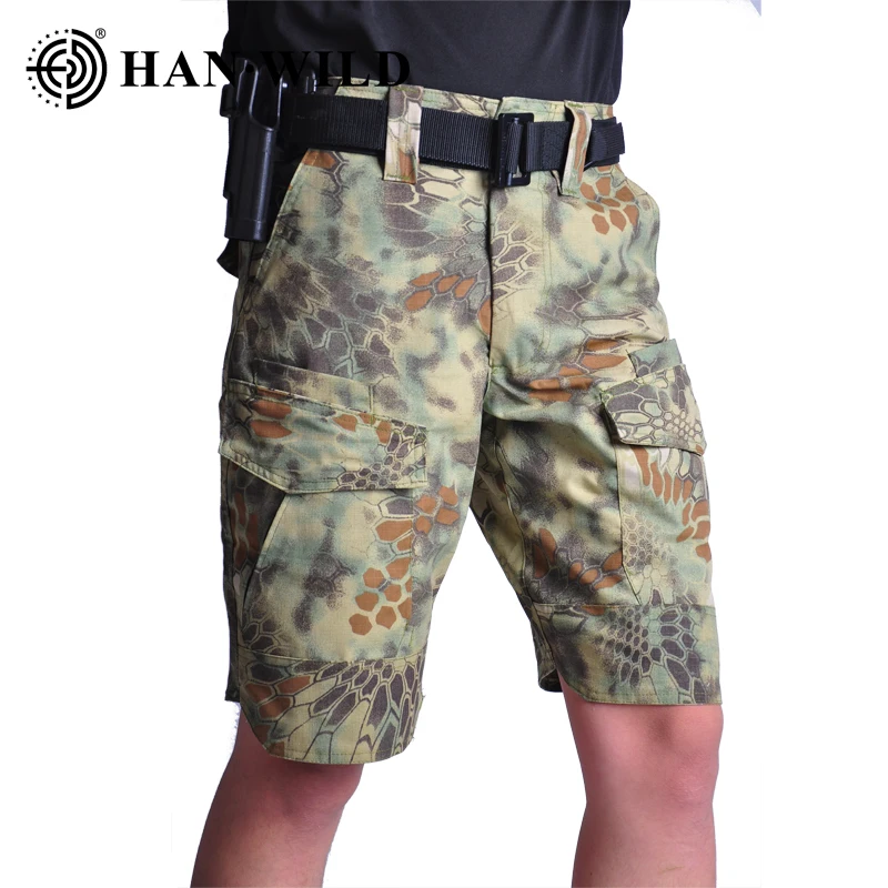 Cargo Hiking Shorts Men Multi Pocket Causal Shorts Camo Hunting Clothes Pants Military Mens Loose Outdoor Short Tactico Hombre