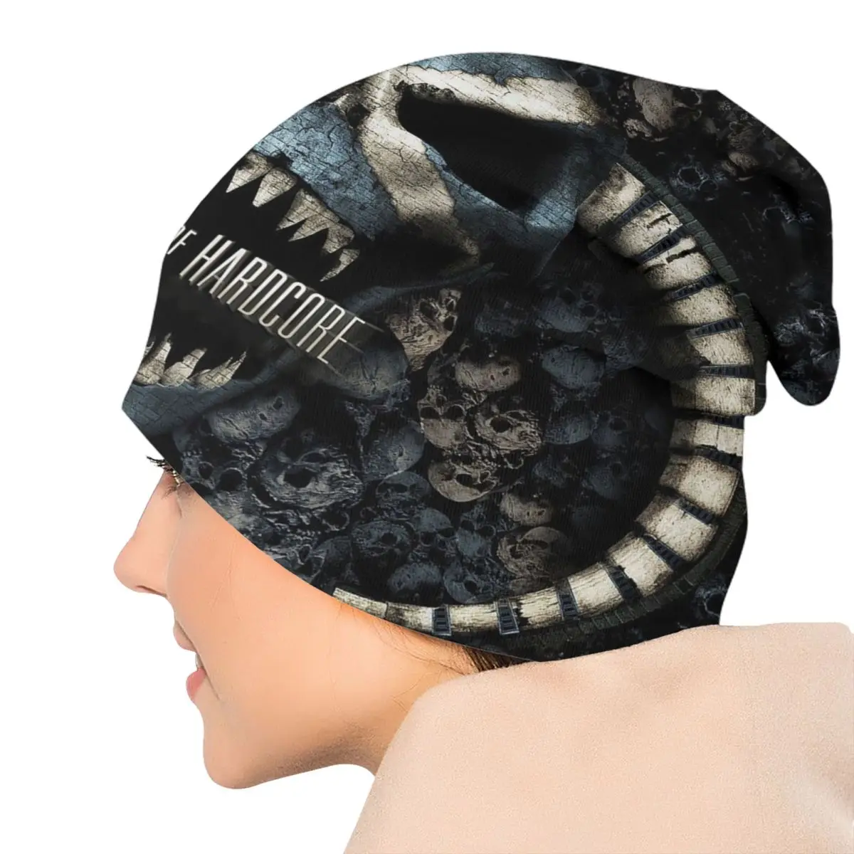 مهرجان الموسيقى المخصصة H-القوى مخيف الجمجمة Skullies Beanies قبعات موضة شتاء دافئ الحياكة القبعات للجنسين الكبار بونيه القبعات #5