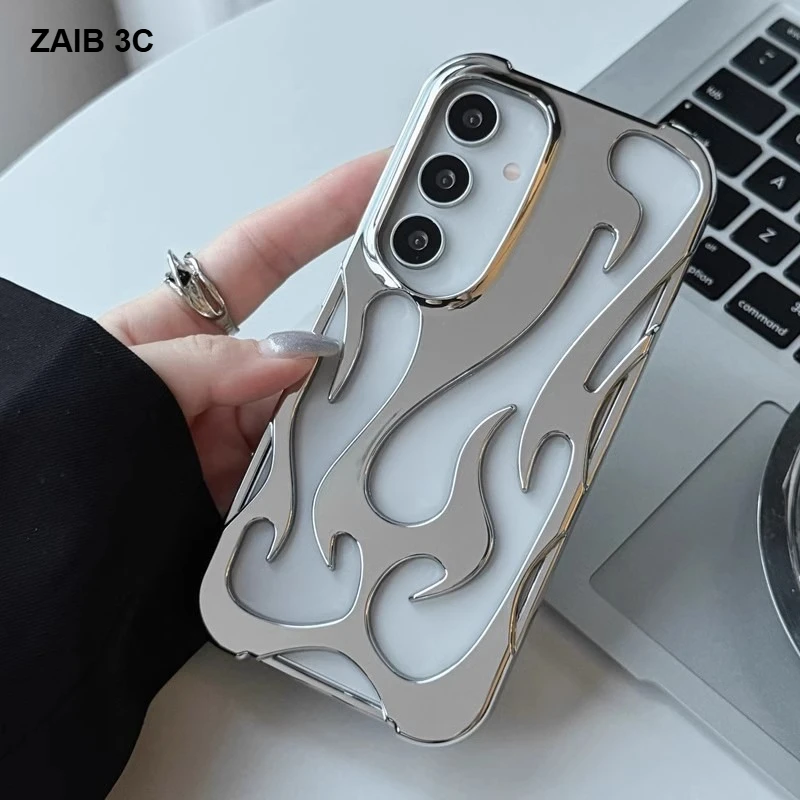 New Fashion Hollow 3D Flame pattern Case For Samsung Galaxy S25 S24 S22 S23 Ultra Plus A16 A06 A55 Slim Shockproof soft Cover