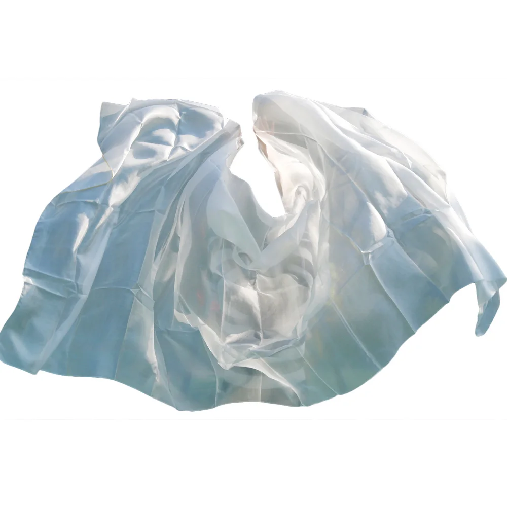 1 قطعة عالية الجودة رخيصة الرقص الحرير الحجاب المرأة مثير 100% الحرير الرقص الشرقي الحجاب بالجملة الأبيض فريق الرقص الأداء الدعائم